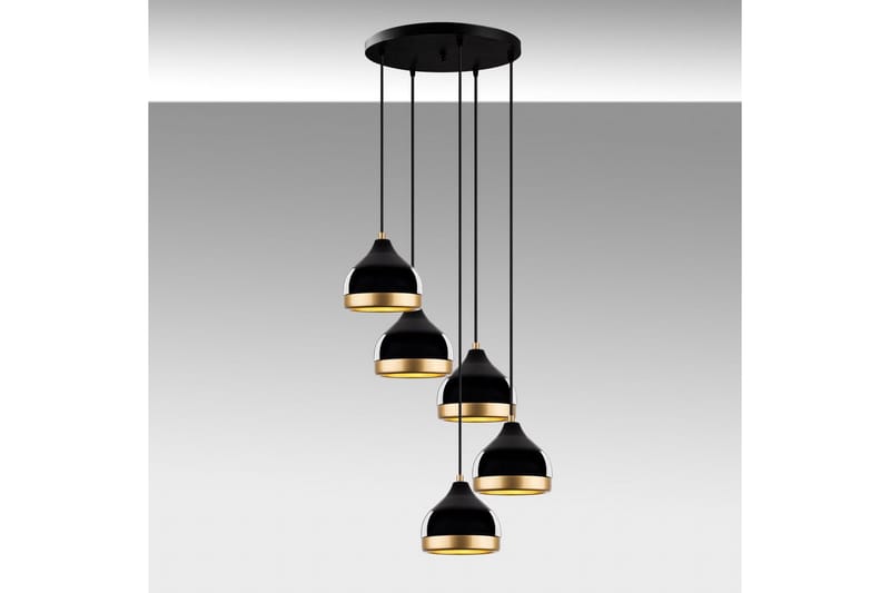 Ljuskrona Soodni Fem Sufia Svart - Svart - Belysning & el - Inomhusbelysning & lampor - Taklampa & takbelysning - Pendellampor & hänglampor