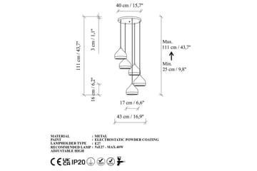 Ljuskrona Soodni Fem Sufia Vit - Vit - Belysning & el - Inomhusbelysning & lampor - Taklampa & takbelysning - Pendellampor & hänglampor