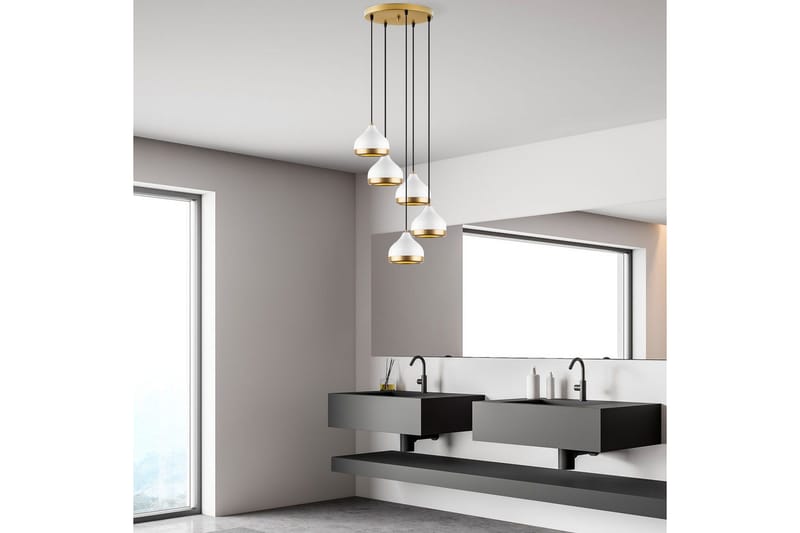 Ljuskrona Soodni Fem Sufia Vit - Vit - Belysning & el - Inomhusbelysning & lampor - Taklampa & takbelysning - Pendellampor & hänglampor