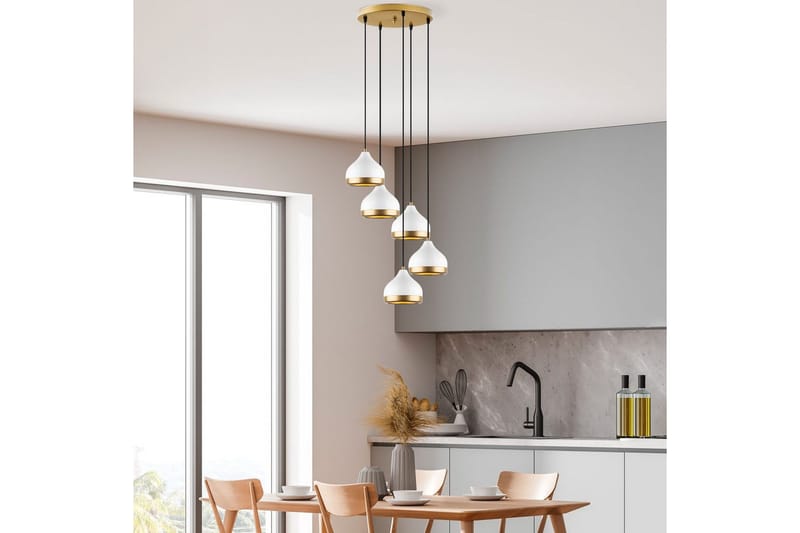 Ljuskrona Soodni Fem Sufia Vit - Vit - Belysning & el - Inomhusbelysning & lampor - Taklampa & takbelysning - Pendellampor & hänglampor