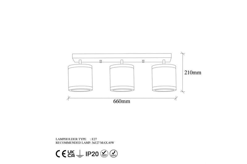 Ljuskrona Talra Three Vintage - Guld - Belysning & el - Inomhusbelysning & lampor - Taklampa & takbelysning - Plafond