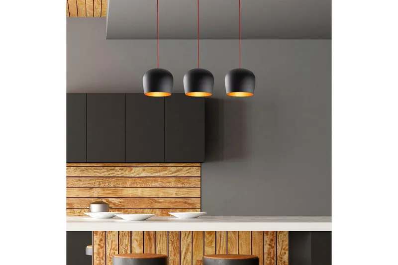 Ljuskrona Zana Svart / Röd Horisontal Tre - Red/Svart - Belysning & el - Inomhusbelysning & lampor - Taklampa & takbelysning - Pendellampor & hänglampor