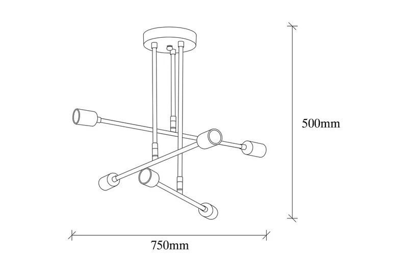Ljuskrona Pareek Svart - Svart - Belysning & el - Inomhusbelysning & lampor - Taklampa & takbelysning - Plafond