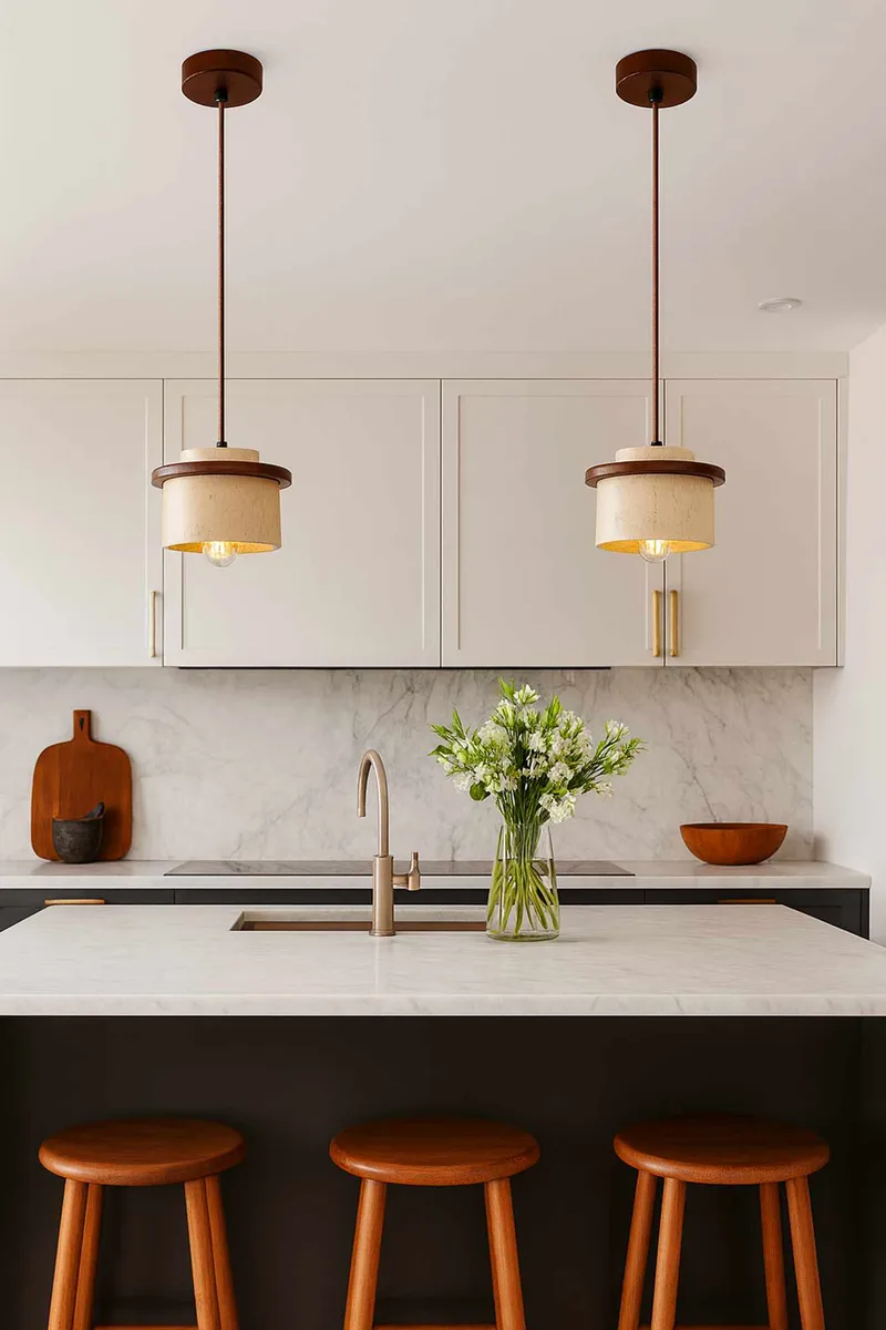 Meyros Pendellampa - Beige Och Valnöt - Belysning & el - Inomhusbelysning & lampor - Taklampa & takbelysning - Pendellampor & hänglampor