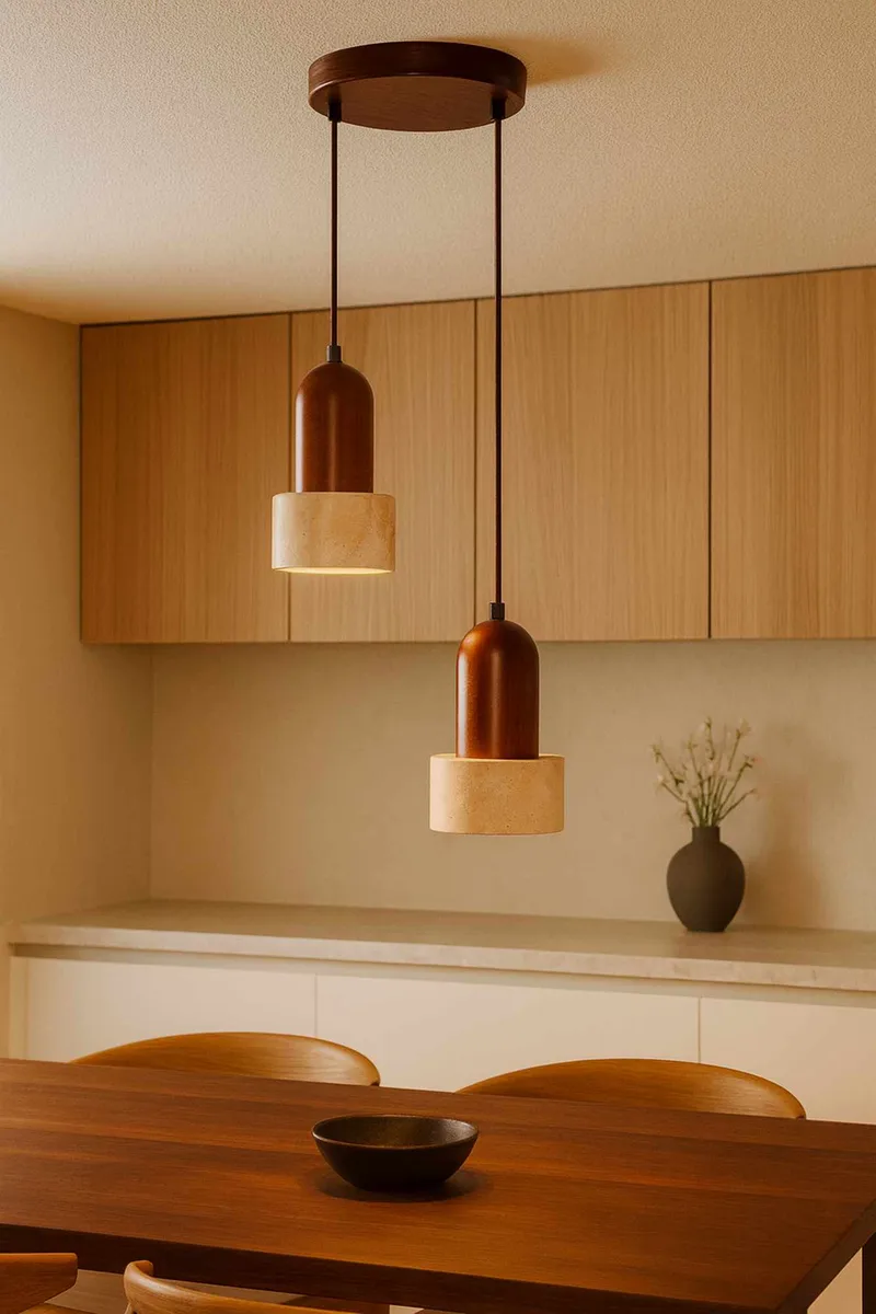 Norric Pendellampa - Beige Valnöt - Belysning & el - Inomhusbelysning & lampor - Taklampa & takbelysning - Kristallkrona & takkrona