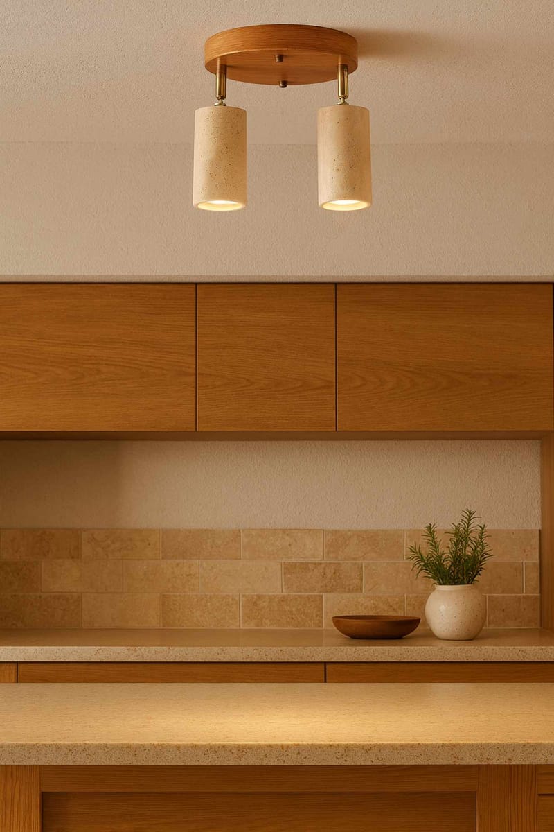 Nurtane Taklampa - Beige Och Ek - Belysning & el - Inomhusbelysning & lampor - Taklampa & takbelysning - Kristallkrona & takkrona