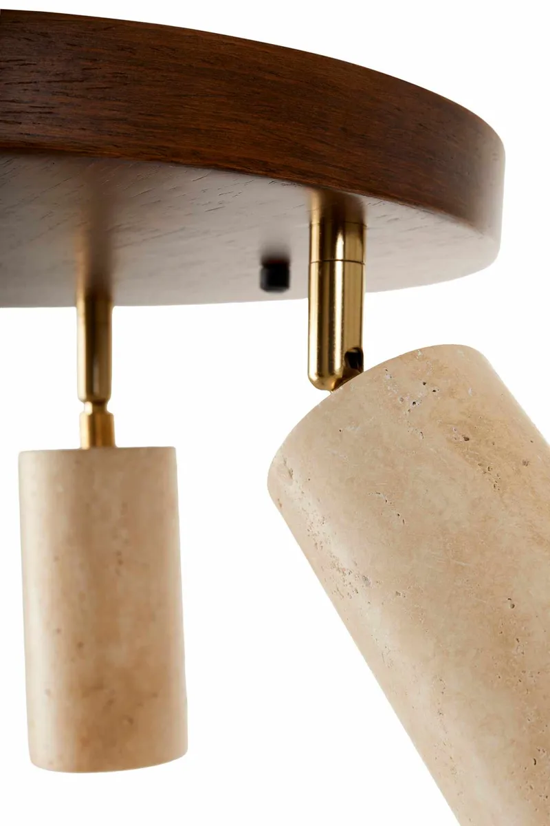 Nurtane Taklampa - Beige Och Valnöt - Belysning & el - Inomhusbelysning & lampor - Taklampa & takbelysning - Kristallkrona & takkrona