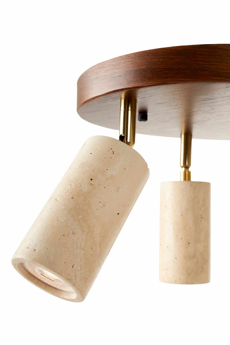 Nurtane Taklampa - Beige Och Valnöt - Belysning & el - Inomhusbelysning & lampor - Taklampa & takbelysning - Kristallkrona & takkrona