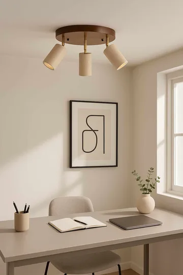 Nurtane Taklampa - Beige Och Valnöt - Belysning & el - Inomhusbelysning & lampor - Taklampa & takbelysning - Kristallkrona & takkrona
