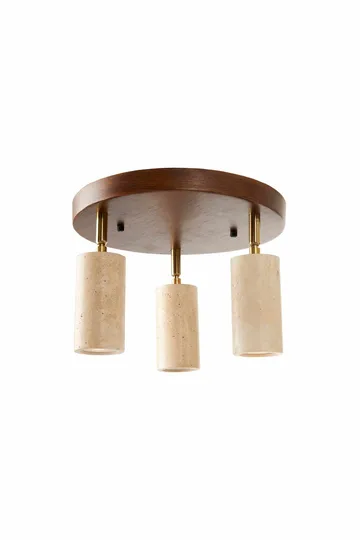 Nurtane Taklampa - Beige Och Valnöt - Belysning & el - Inomhusbelysning & lampor - Taklampa & takbelysning - Kristallkrona & takkrona