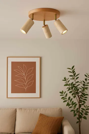 Nurtane Taklampa - Beige/Ek - Belysning & el - Inomhusbelysning & lampor - Taklampa & takbelysning - Kristallkrona & takkrona