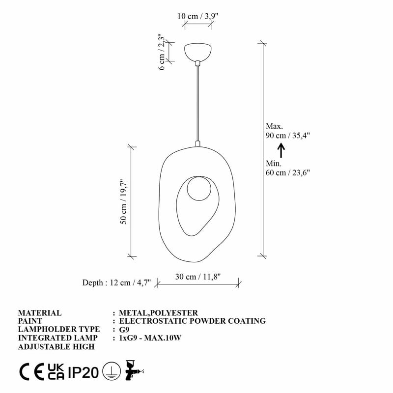 Orvinor Pendellampa - Vit - Belysning & el - Inomhusbelysning & lampor - Taklampa & takbelysning - Kristallkrona & takkrona