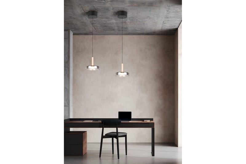 Pendel TRIO Celeste 1-del, Mattsvart/kromad/trä - 1-del, Mattsvart/kromad/trä - Belysning & el - Inomhusbelysning & lampor - Taklampa & takbelysning - Pendellampor & hänglampor