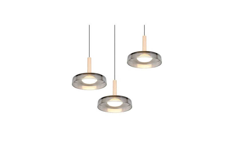 Pendel TRIO Celeste 3-del, Mattsvart/kromad/tr ä - 3-del, Mattsvart/kromad/trä - Belysning & el - Inomhusbelysning & lampor - Taklampa & takbelysning - Pendellampor & hänglampor