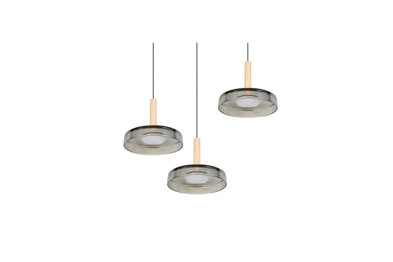 Pendel TRIO Celeste 3-del, Mattsvart/kromad/trä - 3-del, Mattsvart/kromad/trä - Belysning & el - Inomhusbelysning & lampor - Taklampa & takbelysning - Pendellampor & hänglampor