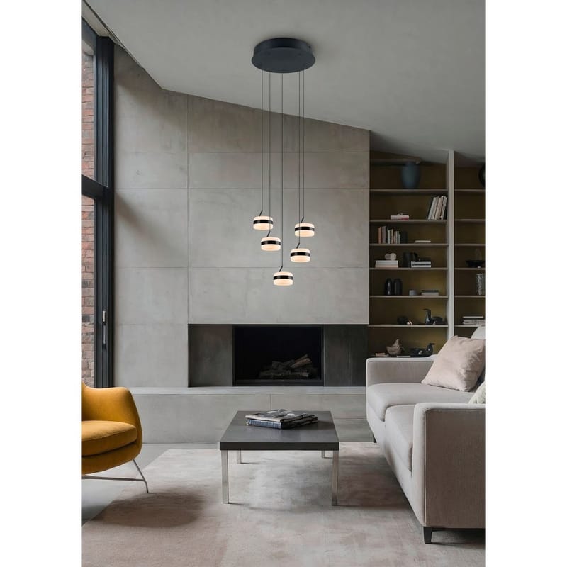 Pendel TRIO Dios - 5 lampor, Mattsvart - Belysning & el - Inomhusbelysning & lampor - Taklampa & takbelysning - Pendellampor & hänglampor