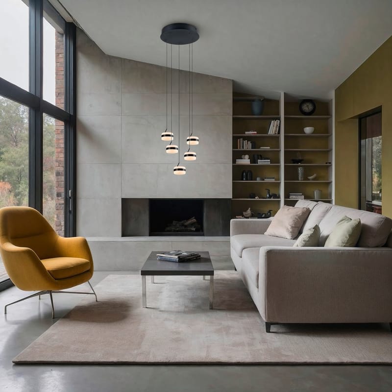 Pendel TRIO Dios - 5 lampor, Mattsvart - Belysning & el - Inomhusbelysning & lampor - Taklampa & takbelysning - Pendellampor & hänglampor