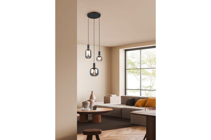 Pendel TRIO Diva 3-del, Mattsvart/kromad - 3-del, Mattsvart/kromad - Belysning & el - Inomhusbelysning & lampor - Taklampa & takbelysning - Pendellampor & hänglampor