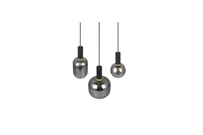 Pendel TRIO Diva 3-del, Mattsvart/kromad - 3-del, Mattsvart/kromad - Belysning & el - Inomhusbelysning & lampor - Taklampa & takbelysning - Pendellampor & hänglampor
