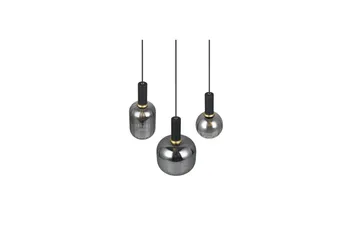 Pendel TRIO Diva 3-del, Mattsvart/kromad - 3-del, Mattsvart/kromad - Belysning & el - Inomhusbelysning & lampor - Taklampa & takbelysning - Pendellampor & hänglampor