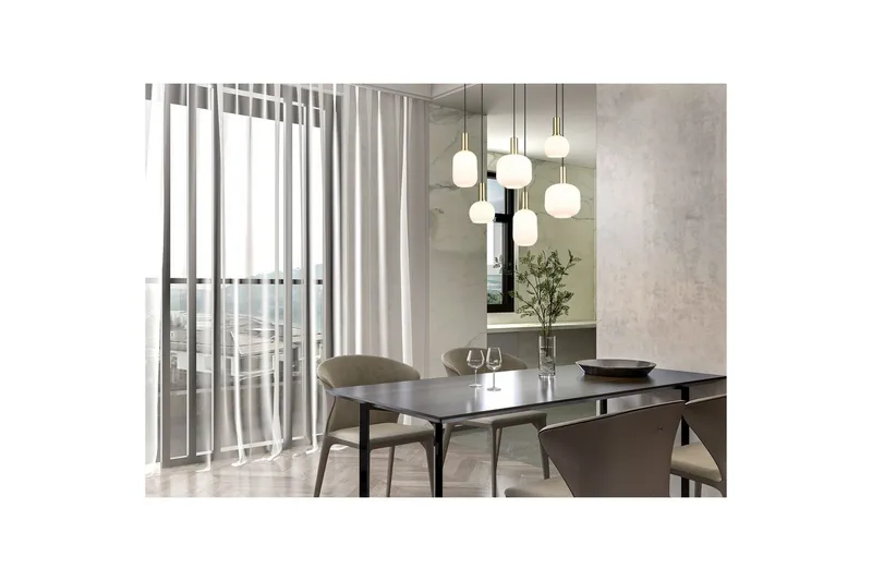 Pendel TRIO Diva 6-del, Mattmässing/vit - 6-del, Mattmässing/vit - Belysning & el - Inomhusbelysning & lampor - Taklampa & takbelysning - Pendellampor & h änglampor