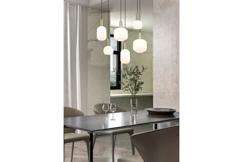 Pendel TRIO Diva 6-del, Mattmässing/vit - 6-del, Mattmässing/vit - Belysning & el - Inomhusbelysning & lampor - Taklampa & takbelysning - Pendellampor & hänglampor