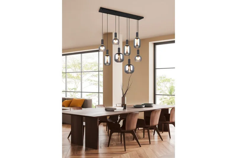 Pendel TRIO Diva 6-del, Mattsvart/kromad - 6-del, Mattsvart/kromad - Belysning & el - Inomhusbelysning & lampor - Taklampa & takbelysning - Pendellampor & hänglampor