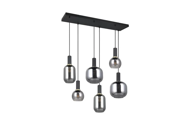 Pendel TRIO Diva 6-del, Mattsvart/kromad - 6-del, Mattsvart/kromad - Belysning & el - Inomhusbelysning & lampor - Taklampa & takbelysning - Pendellampor & hänglampor