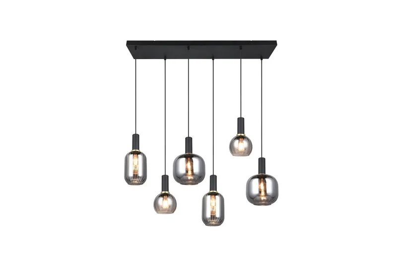 Pendel TRIO Diva 6-del, Mattsvart/kromad - 6-del, Mattsvart/kromad - Belysning & el - Inomhusbelysning & lampor - Taklampa & takbelysning - Pendellampor & hänglampor