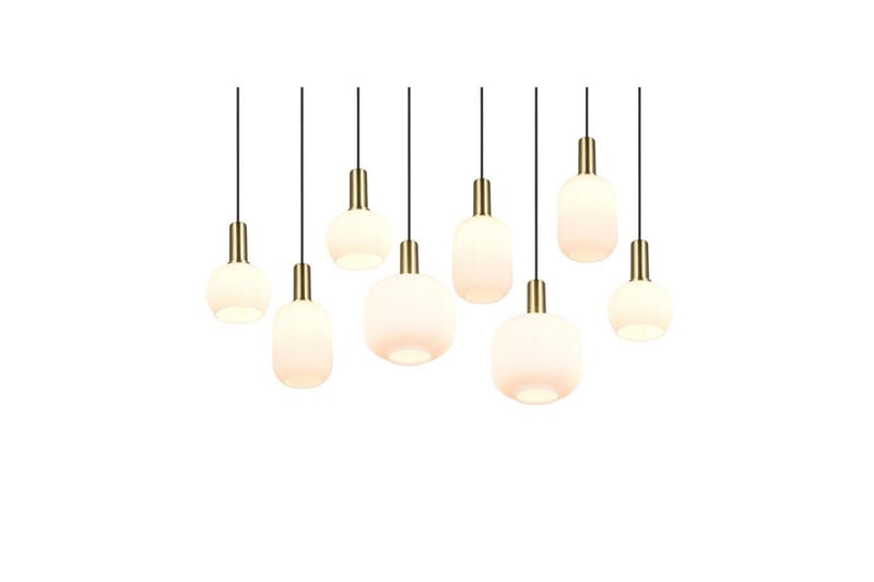 Pendel TRIO Diva 8-del, Mattmässing/vit - 8-del, Mattmässing/vit - Belysning & el - Inomhusbelysning & lampor - Taklampa & takbelysning - Pendellampor & hänglampor