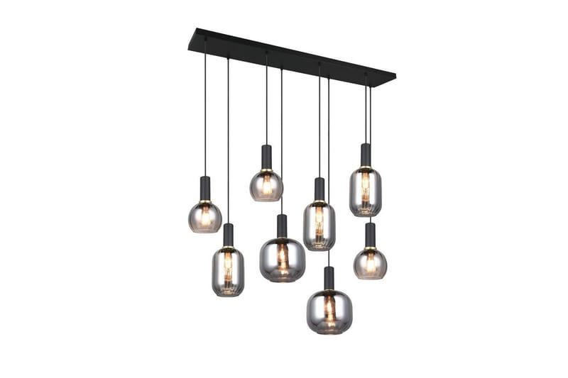 Pendel TRIO Diva 8-del, Mattsvart/kromad - 8-del, Mattsvart/kromad - Belysning & el - Inomhusbelysning & lampor - Taklampa & takbelysning - Pendellampor & hänglampor