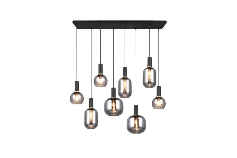 Pendel TRIO Diva 8-del, Mattsvart/kromad - 8-del, Mattsvart/kromad - Belysning & el - Inomhusbelysning & lampor - Taklampa & takbelysning - Pendellampor & hänglampor