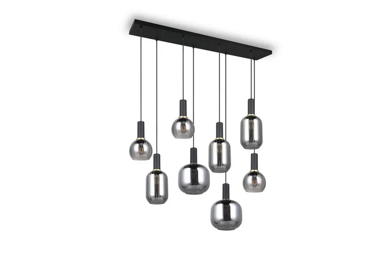 Pendel TRIO Diva 8-del, Mattsvart/kromad - 8-del, Mattsvart/kromad - Belysning & el - Inomhusbelysning & lampor - Taklampa & takbelysning - Pendellampor & hänglampor