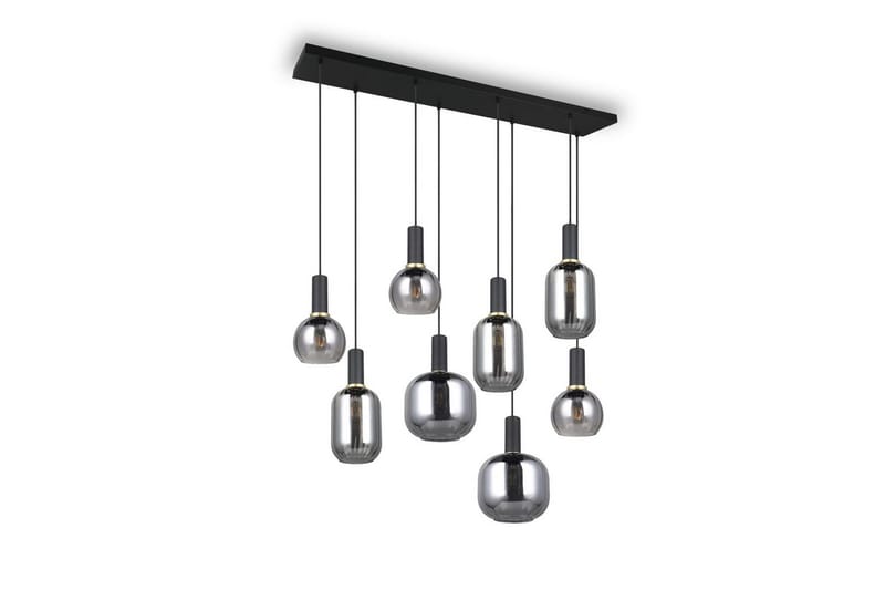 Pendel TRIO Diva 8-del, Mattsvart/kromad - 8-del, Mattsvart/kromad - Belysning & el - Inomhusbelysning & lampor - Taklampa & takbelysning - Pendellampor & hänglampor