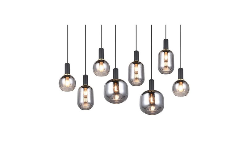 Pendel TRIO Diva 8-del, Mattsvart/kromad - 8-del, Mattsvart/kromad - Belysning & el - Inomhusbelysning & lampor - Taklampa & takbelysning - Pendellampor & hänglampor