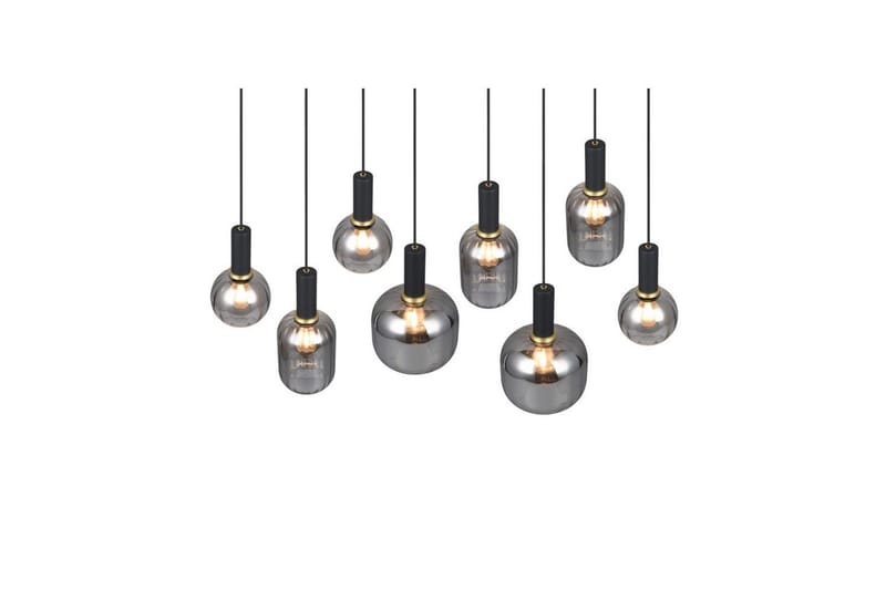 Pendel TRIO Diva 8-del, Mattsvart/kromad - 8-del, Mattsvart/kromad - Belysning & el - Inomhusbelysning & lampor - Taklampa & takbelysning - Pendellampor & hänglampor