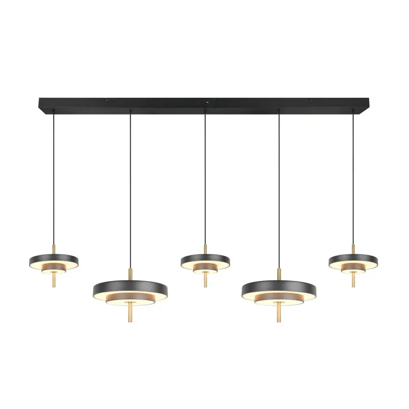 Pendel TRIO Keaton - 5 lampor, Mattsvart/Mässing - Belysning & el - Inomhusbelysning & lampor - Taklampa & takbelysning - Pendellampor & hänglampor