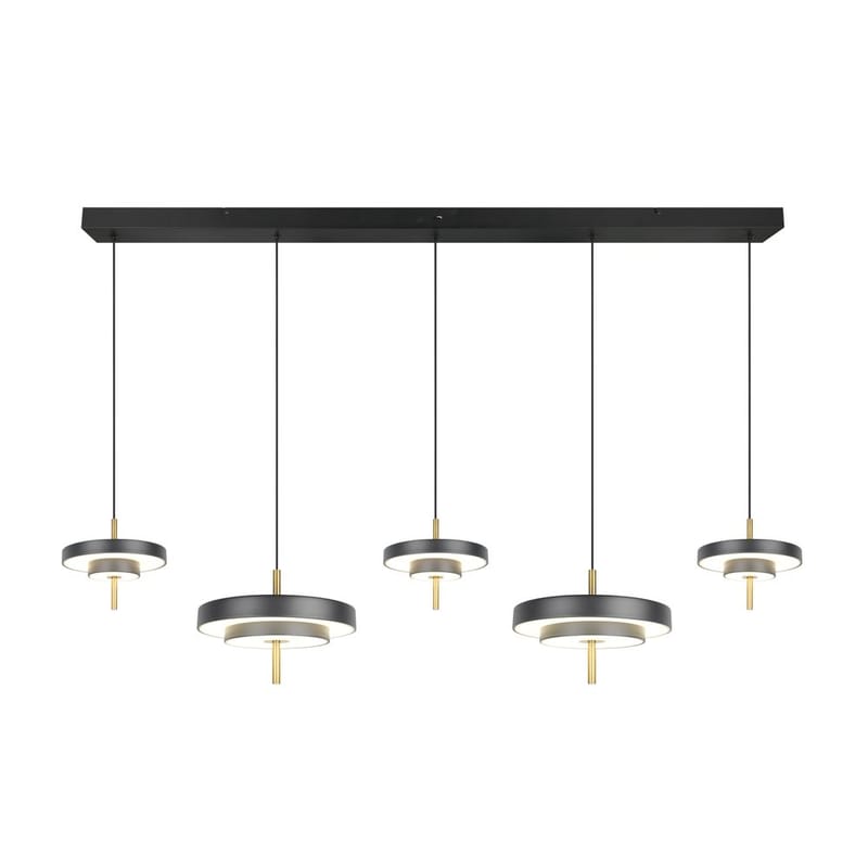 Pendel TRIO Keaton - 5 lampor, Mattsvart/Mässing - Belysning & el - Inomhusbelysning & lampor - Taklampa & takbelysning - Pendellampor & hänglampor