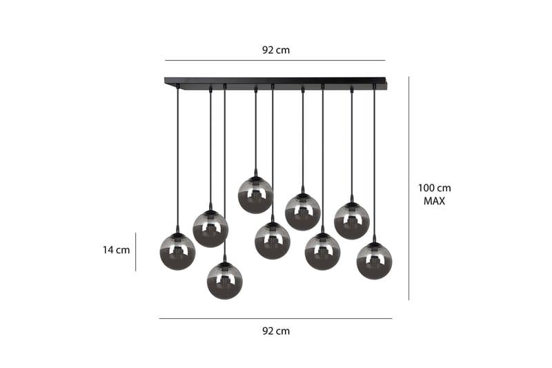 Cosmo 9 pendel Grafit - Scandinavian Choice - Taklampa kök - Fönsterlampa hängande - Fönsterlampa - Pendellampor & hänglampor - Sovrumslampa - Vardagsrumslampa