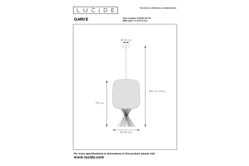Garve Pendellampa Beige/Brun - Lucide - Taklampa kök - Fönsterlampa hängande - Fönsterlampa - Pendellampor & hänglampor - Sovrumslampa - Vardagsrumslampa