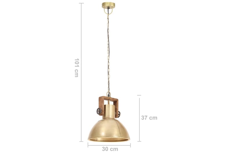 Hänglampa industriell 25 W mässing rund 30 cm E27 - Flerfärgad - Belysning & el - Inomhusbelysning & lampor - Taklampa & takbelysning - Pendellampor & hänglampor