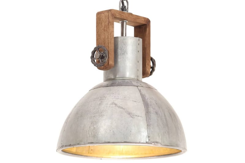 Hänglampa industriell 25 W silver rund 30 cm E27 - Silver - Belysning & el - Inomhusbelysning & lampor - Taklampa & takbelysning - Pendellampor & hänglampor