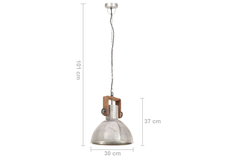 Hänglampa industriell 25 W silver rund 30 cm E27 - Silver - Belysning & el - Inomhusbelysning & lampor - Taklampa & takbelysning - Pendellampor & hänglampor