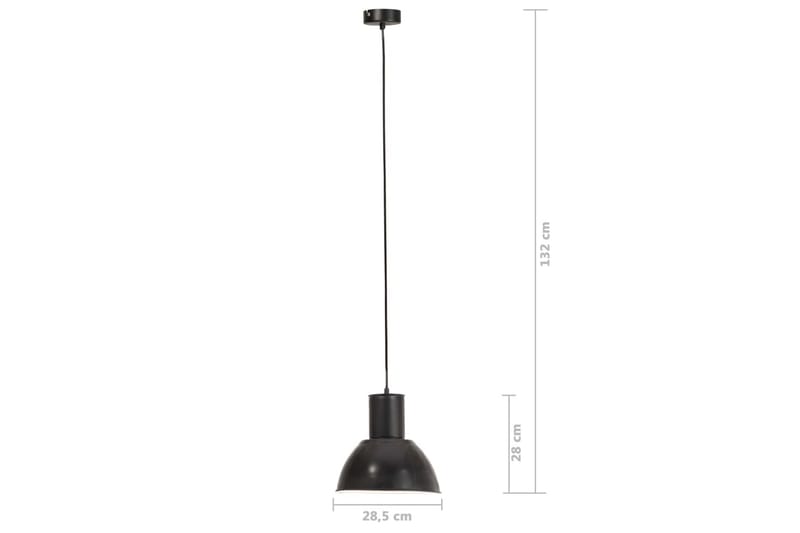 Hänglampa industriell 25 W svart rund 28,5 cm E27 - Svart - Belysning & el - Inomhusbelysning & lampor - Taklampa & takbelysning - Pendellampor & hänglampor