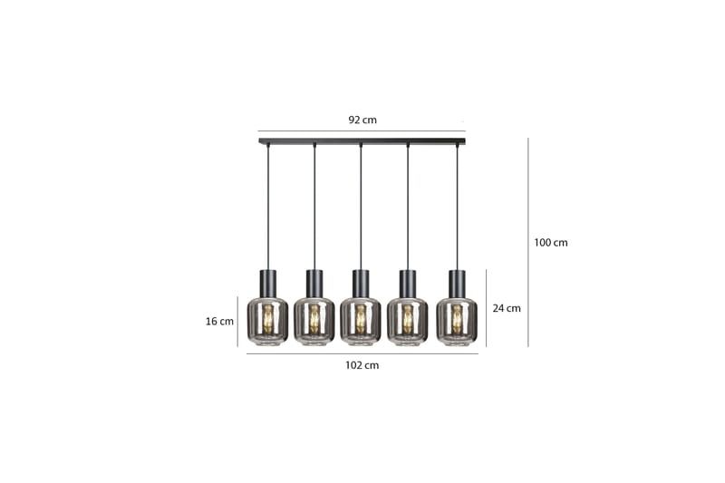 Ingvar 5 pendel Svart - Scandinavian Choice - Fönsterlampa hängande - Pendellampor & hänglampor - Vardagsrumslampa - Fönsterlampa - Taklampa kök - Sovrumslampa