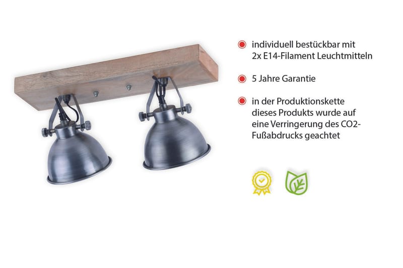 SAMIA vägg- o taklampa, järn 24x22 cm - Grå/Natur - Belysning & el - Inomhusbelysning & lampor - Taklampa & takbelysning - Pendellampor & hänglampor