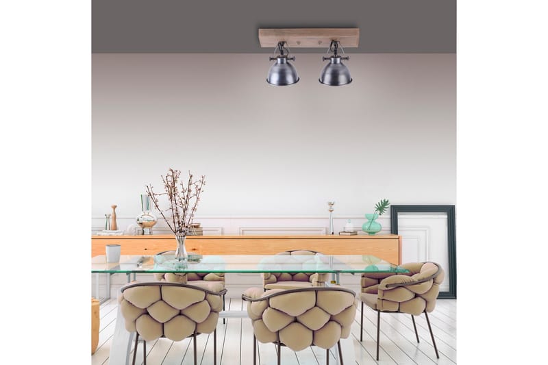 SAMIA vägg- o taklampa, järn 24x22 cm - Grå/Natur - Belysning & el - Inomhusbelysning & lampor - Taklampa & takbelysning - Pendellampor & hänglampor