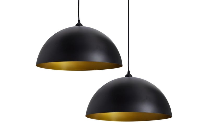 Taklampa 2 st höjdjusterbar halvrund svart - be Basic - Taklampa kök - Fönsterlampa hängande - Fönsterlampa - Pendellampor & hänglampor - Sovrumslampa - Vardagsrumslampa