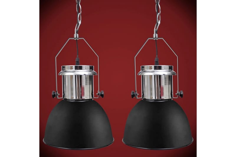Taklampa i metall 2 st höjdjusterbar modern svart - Svart - Taklampa kök - Fönsterlampa hängande - Fönsterlampa - Pendellampor & hänglampor - Sovrumslampa - Vardagsrumslampa