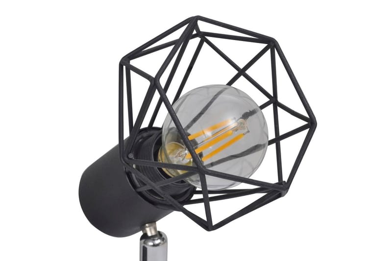 Taklampa industri-design spotlights med 4 LED-glödlampor sva - Svart - Taklampa kök - Fönsterlampa hängande - Fönsterlampa - Pendellampor & hänglampor - Sovrumslampa - Vardagsrumslampa